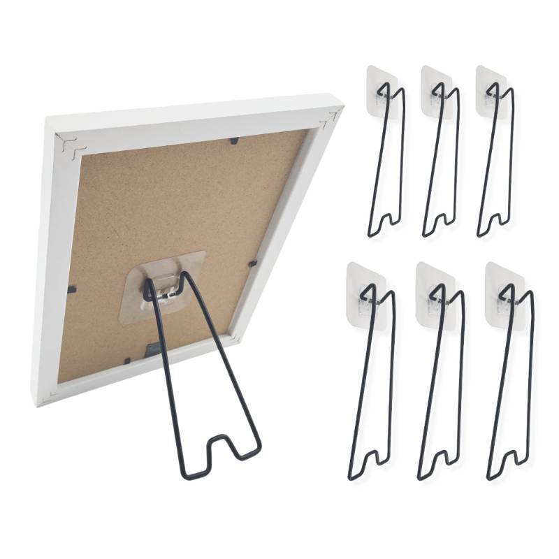 lot 26884 image: 5pcs Picture Frame Stand - Small (2.36x5.11) & Medium (2.48x7.08) Picture Frame Easel, Universal Portable Adjustable Holder, Wont Damage Your Photo Frame, Black Stainless Steel Material  - Retail $10