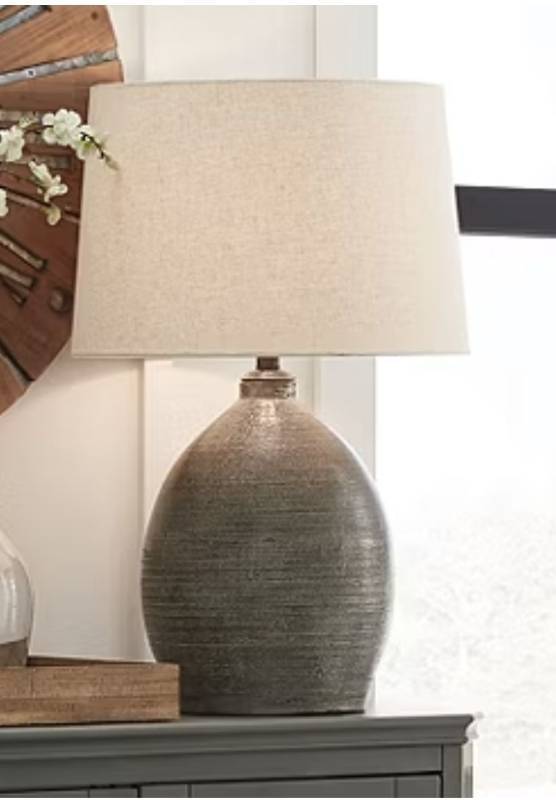 lot 26903 image: Signature Design by Ashley Joyelle Ceramic Table Lamp 28inch - Retail $250