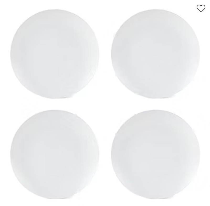 lot 26917 image: 10.25 Porcelain Coupe Dinner Plates, 4ct - Retail $50