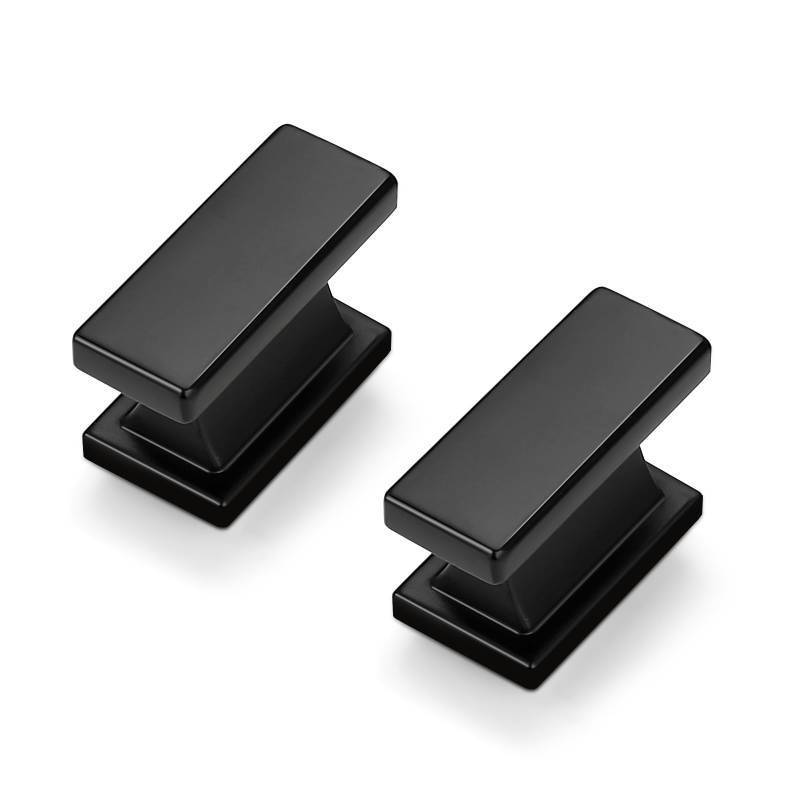 lot 26926 image: 30 Pack Black Cabinet Knobs and Pulls, 1.5 Inch (38mm) Rectangle Single Hole Drawer Handles for Kitchen, Bathroom, Dresser Cabinets - Retail $44