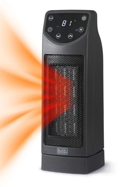 lot 26952 image: BLACKDECKER BHTC650R 1500 Watt Oscillating Desktop Heater with Electronic Touch Controls and Digital LED Display. NO Remote. - Retail $60