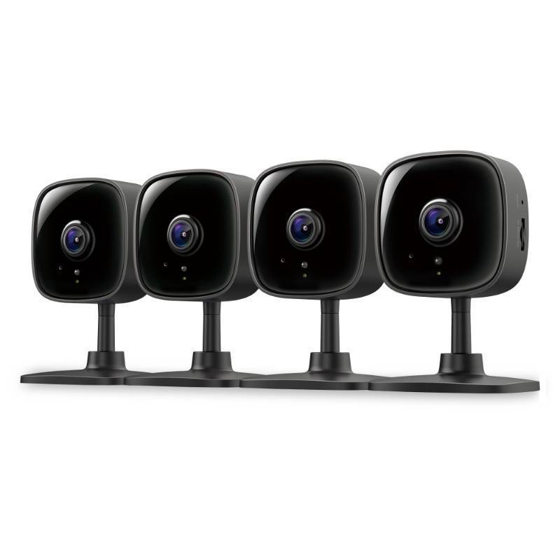 lot 26993 image: Tapo 1080P Indoor Wired Security Camera - Works as a Baby Monitor & Pet Camera, Motion Detection, 2-Way Audio, Siren, Night Vision, Subscription-Free Local Storage or Optional Cloud, C101(4-Pack) - Retail $64