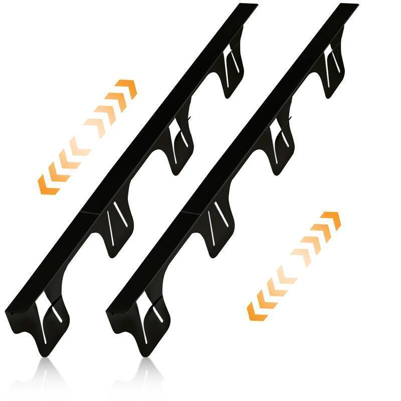 lot 56075 image: Stove Gap Covers Stainless Steel, Adjustable 13.8-27.5 In(2 Pack), Heat Resistant, Gas Stove Side Gap Protector (Matte Black) - Retail $22