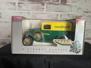lot 656 image: Liberty Classics Ford Model A Van Green Thumb True Value Hardware Die-Cast Metal Bank