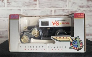 lot 657 image: Liberty Classics Ford Model A Van Die-Cast Metal Bank with Key
