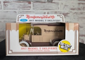 lot 705 image: Montgomery Ward Ford 1917 Model T Delivery Truck Die-Cast Bank