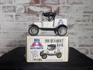 lot 720 image: ERTL Big A Auto Parts 1918 Runabout Die-Cast Metal Coin Bank