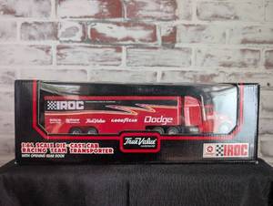 lot 800 image: IROC Dodge Racing Team Transporter 164 Scale Die-Cast Truck
