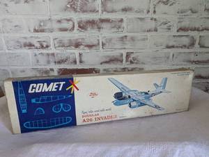 lot 1002 image: Comet Douglas A26 Invader Flying Balsa Wood Scale Model Kit