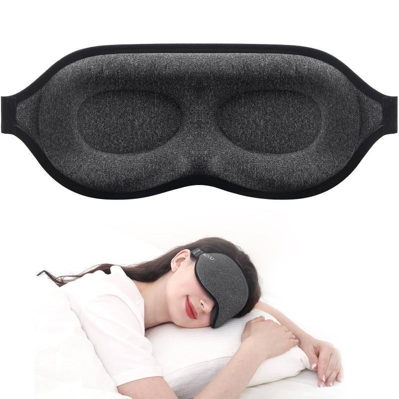 lot 15388 image: Luxury Sleep Mask for Back, Side Sleeper, Complete Light Blocking Sleeping Eye Mask Night Blindfold, 3D Zero Pressure & Spacious for Lash Extensions, Breathable Soft Eye Cover Flight Nap Travel - Retail $30