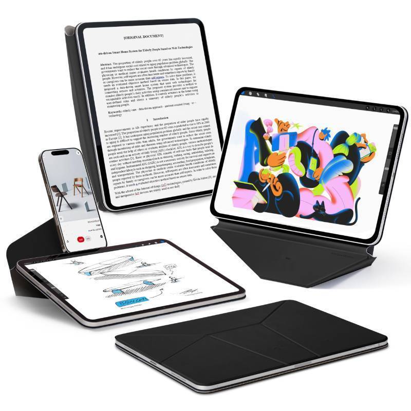 lot 26366 image: Case for iPad Pro 11- inch (M5 2025  M4 2024), Slim Magnetic Stand Case with 20 Viewing Angles, Auto WakeSleep, Ultra Thin, Jet Black - Retail $50