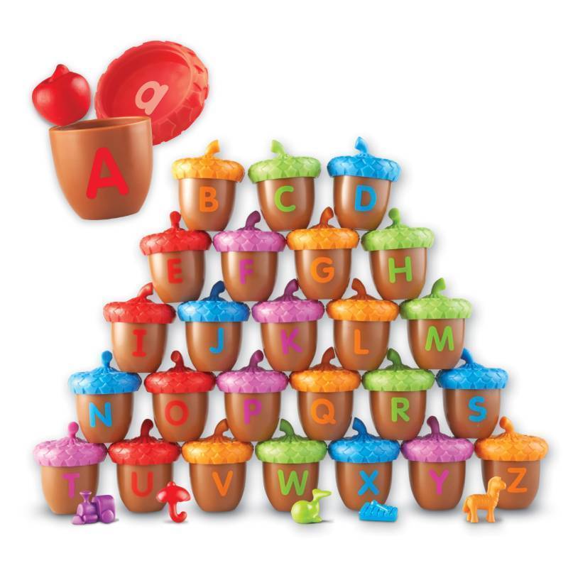 lot 26454 image: Learning Resources Alphabet Acorns Activity Set - ABC Puzzle, Preschool Learning Activities, Speech Therapy Materials, Manipulatives for Preschoolers, Fine Motor Skills. Might be Missing Parts. - Retail $36