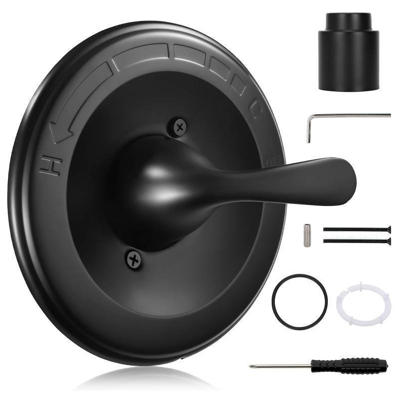 lot 56591 image: Matte Black Shower Handle T13020-BL for Delta Classic 1314 Classic Series Single-Function Trim Kit, Fit for Delta R10000 Series Shower Valve(Cartridge Not Included) - Retail $33