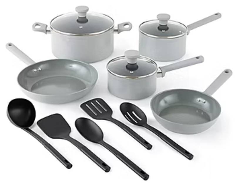lot 56718 image: 13pcs Nonstick Ceramic Cookware - Retail $145