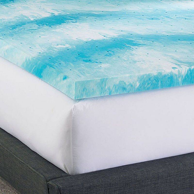 lot 56726 image: LifeSleep 3-Inch Cooling Gel Swirl Supportive Memory Foam Mattress Topper,  Full. - Retail $275