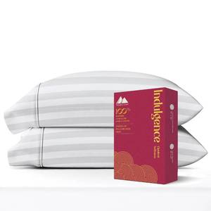 lot 72343 image: Mayfair Linen 100% Egyptian Cotton Damask King Size Pillow Cases Set of 2 - Luxury 1200 Series Pillow Cases King Size (White Stripe), Soft & Breathable Sateen Weave Hotel Cotton Pillowcases