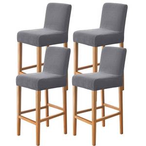 lot 72347 image: Bar Stool Covers Set of 4, Stretch Removable Bar Stool Seat Covers with Backs Slipcovers, Bar Chair Covers Square for Kitchen Dining Room Cafe - Retail $27