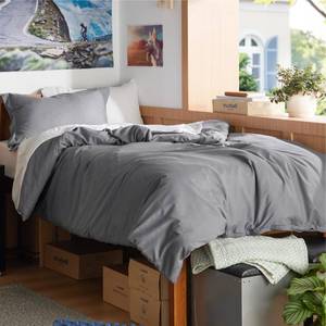 lot 72358 image: Duvet Cover TwinTwin XL Size - Soft Double Brushed Bedding Set for Kids & Adults, Zipper Closure, 2 Pieces, Includes 1 Duvet Cover (68x90) & 1 Pillow Sham, NO Comforter, Grey - Retail $21