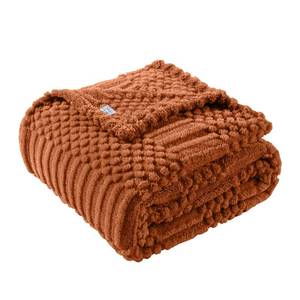 lot 72365 image: 50x70 Inch Rust Throw Blanket - Soft & Fluffy Fleece, Cute & Aesthetic, Perfect for Sofa, Couch, Chair, Bed, Living Room & Bedroom, All-Season Use, Plush & Cozy Decorative Fall Blanket - Retail $14