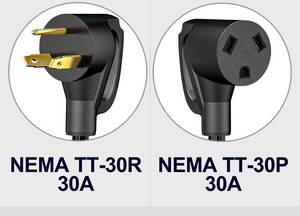 lot 72376 image: 25FT RV Extension Cord 30 Amp, RV Power Extension Cord NEMA TT-30P Male to TT-30R Female Heavy Duty 10 Gauge STW 3-Wire for RV Trailer Campers 125V, 3750W, ETL Listed (25FT 30AMP - Retail $45