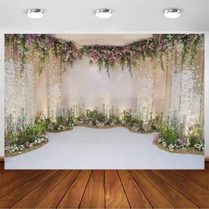 lot 72381 image: 15x10ft Wedding Backdrop for Cradle Ceremony Background for Proposal Flowers Curtain Wedding Ceremony Banner Bridal Shower Background Mothers Day Floral Marriage Backdrop - Retail $59