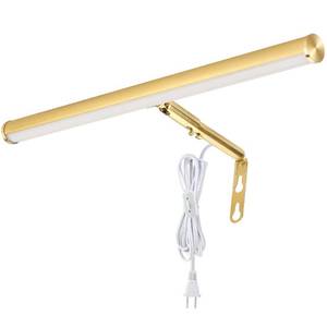 lot 72395 image: LED Picture Lights for Paintings Plug in, Adjustable Art Light Gallery Wall Light for Display Art Work, 16inch 6W 3000K Warm White, Gold Finish CRI80 - Retail $40