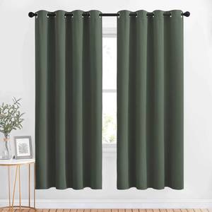 lot 72433 image: Blackout Curtains 72 inch Length 2 Panels Set - Grommet Thermal Insulated Room Darkening Solid Drapes Sound & Light Blocking for BedroomLiving Room, Dark Mallard, W52 x L72 - Retail $25