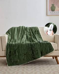 lot 72436 image: Electric Blanket Throw, Velvet Heated Throw Blanket, Luxury Soft Electric Heating Blankets, 4 Heat Levels & 4H Auto Off, ETL Certified, Machine Washable, 50x60 Green - Retail $40