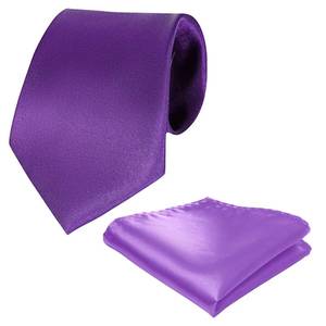 lot 72443 image: Boys Tie and Pocket Square Set, Kids Ties Elastic Strap Neckties for Wedding Graduation School Halloween Costume Accessories (Purple, M)