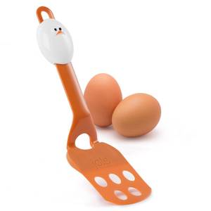 lot 72455 image: Joie Lil Flip Egg Spatula, Slotted and Compact Turner, Multi-Use Flipper for Any Food From Burgers to Pancakes, Durable Nylon, Heat Resistant Up to 400 Degrees - Retail $7