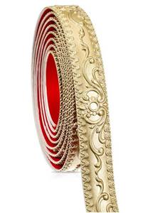 lot 72467 image: Champagne Gold Flexible Molding Trim Wall Trim, Mirror Frame Trims, Cabinet Border Self Adhesive Peel and Stick Molding Ceiling Moldings for Bathroom Home Decor, Champagne Gold,  9 Feet. - Retail $15