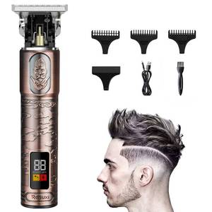 lot 72471 image: Ornate Hair Clippers for Men, Cordless Edgers Clippers Professional Hair & Beard Trimmer for Barber Pro Zero Gapped T-Blade Trimmer with LCD Display, Rose Gold - Retail $18