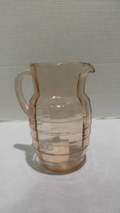 lot 1448 image: Pink depression glass pitcher