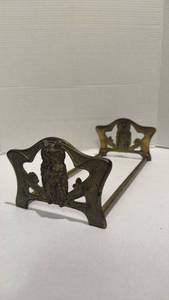 lot 1520 image: Vintage brass slide bar bookend