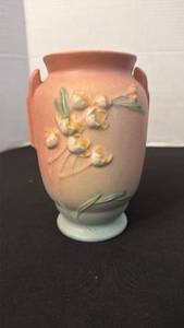 lot 1167 image: Roseville Pottery Vase with Raised Floral Design