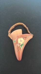 lot 1182 image: Roseville Pottery apple blossom wall pocket vase