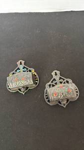 lot 1214 image: Wilton cast iron match holders