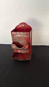 lot 1217 image: Red tin matches holder