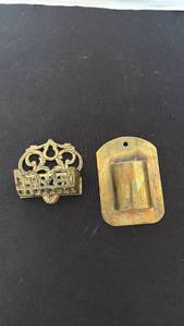 lot 1220 image: Vintage brass match holders