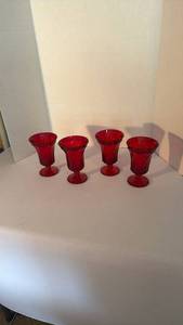 lot 1240 image: Fostoria Jamestown ruby glass tea tumblers