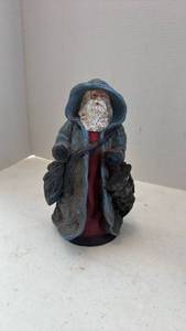 lot 1602 image: Pecan shell wood world Santa figurine 10 inches tall