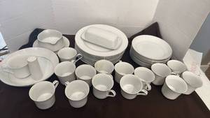 lot 1705 image: Crown Victoria, love lace print China set of 36