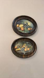 lot 1748 image: Framed fruit wall decor 7x9