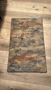 lot 1775 image: Distressed Multi-Color kitchen rug 33x20