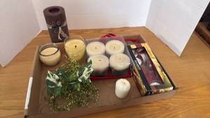 lot 1809 image: Candles and candle holder