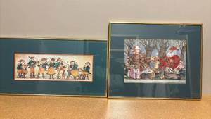 lot 1917 image: Christmas Wall Art - 15 x 18 and 11 x 21