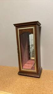 lot 1940 image: Wooden Jewelry Cabinet with Mirror Door - 14 12 x 6 12