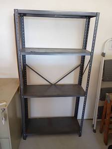 lot 2003 image: Metal Shelf with Peg Board on Side.  59 x 30 x 12