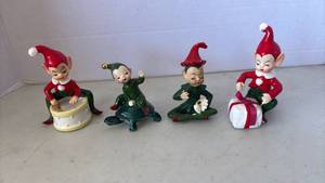 lot 2139 image: Josef Originals ceramic bisque pixie elf figurines