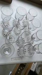 lot 1986 image: Candle wick clear beaded liqueur glasses